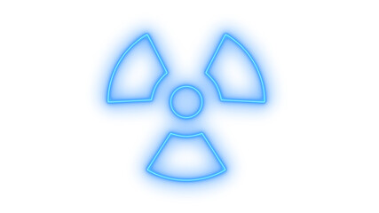 Glowing neon radioactive radiation hazard symbol icon isolated on transparent background. Nuclear energy sign. Danger alert. Warning marker. Toxic hazard © mominulim