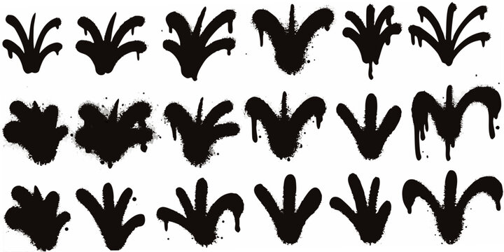 Black Ink Spray Paint Letterforms Silhouette Style On White Background