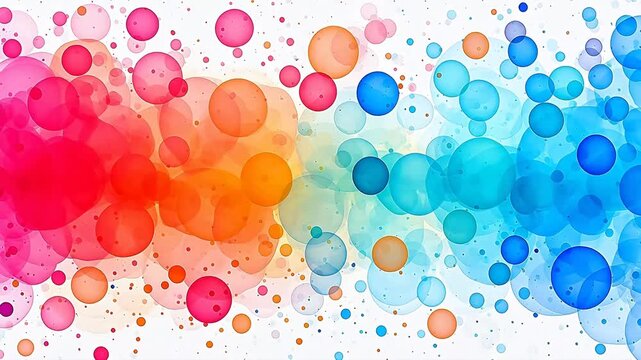 Digital retro watercolor dots abstract background