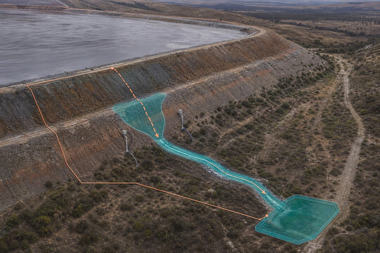 Tailings dam seepage threatens downstream valley