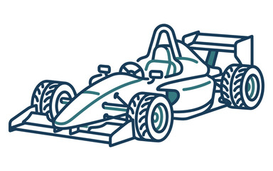 Fototapeta premium Formula Racing Car Outline Vector Illustration