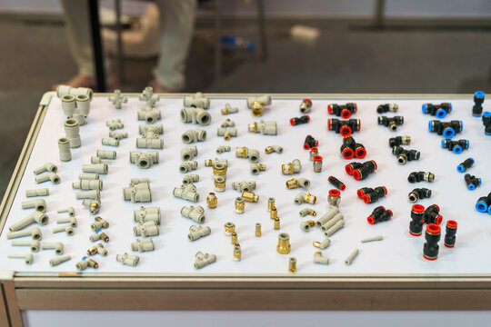 Collection of Industrial Pneumatic Tubing Connectors and Fittings