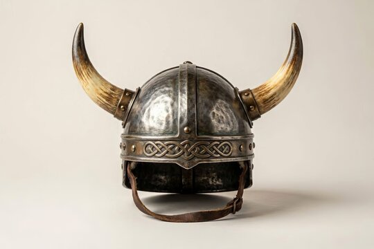 Viking helmet, white background