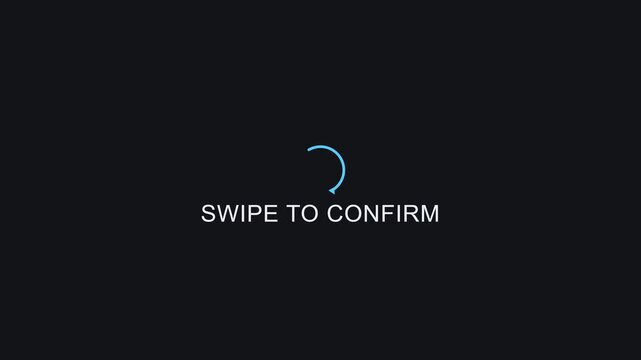 Swipe to confirm interactive ui animation for mobile app interface and digital security authentication 4k