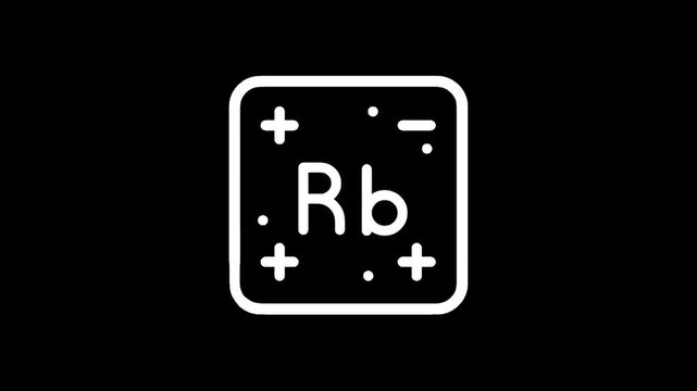Periodic table element symbol Rb for Rubidium with atomic number 37