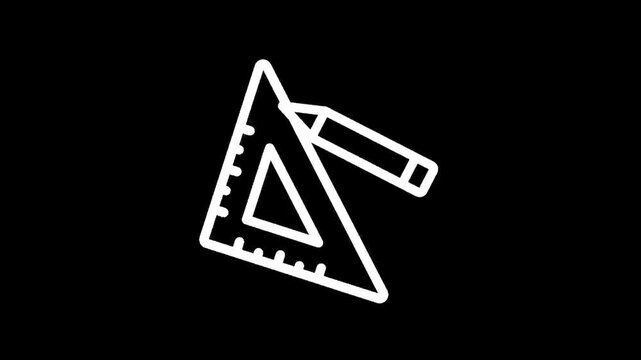 Drafting triangle and pencil icon symbolizing design, engineering, and precision work