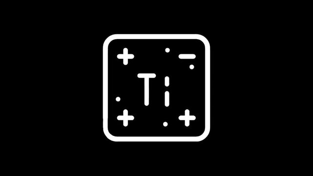Periodic table element symbol Ti for Titanium with atomic number 22