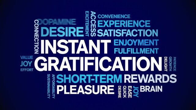 instant gratification insurance animated word cloud-text design animation tag kinetic typography seamless loop.