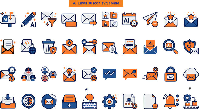 AI Email 30 icon svg create icon