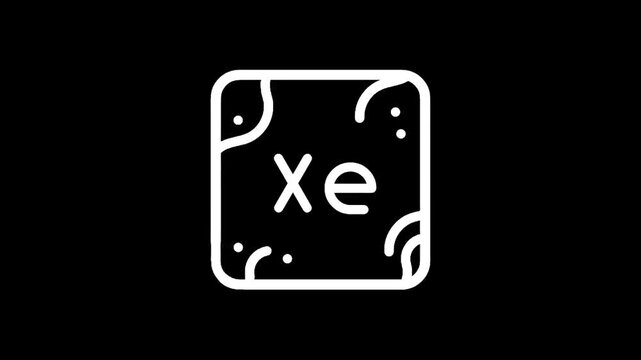 Periodic table element Xenon symbol Xe with atomic number 54
