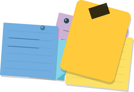 Colorful stack of blank notebooks with binder clips