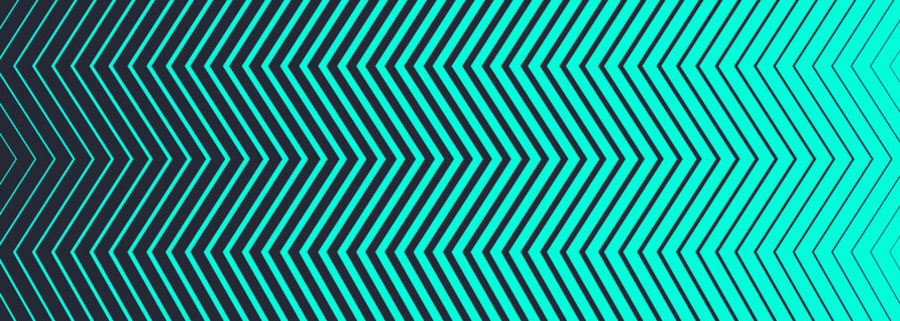 Abstract geometric chevron pattern background with teal gradient transitioning into deep dark blue shades with displays minimalist geometric repetitive chevron lines illustration