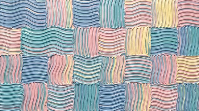 Wavy oil paint textures as abstract patchwork background or striped textured wallpaper, art print, pattern, etc. High quality details.
