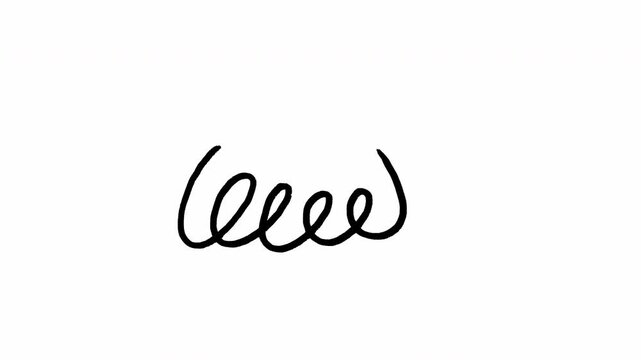 Minimalist Hand Drawn Black Ink Scribble Loop Animation on White Background Abstract Artistic Doodle Video 4K