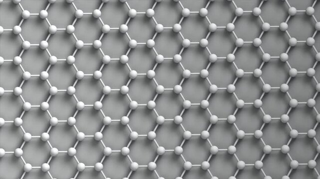 Graphene Structure tech nano loop Spin with an alpha channel Plain. This nano technology 3D animation represents engineering at the molecular level.