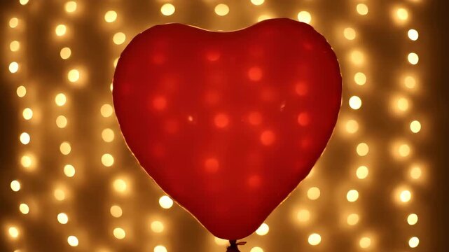 Heart shaped balloons and light string background, heart shaped balloons and light string background