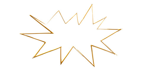 Golden Comic Boom Explosion Shape on Transparent Background  © MdAzgor
