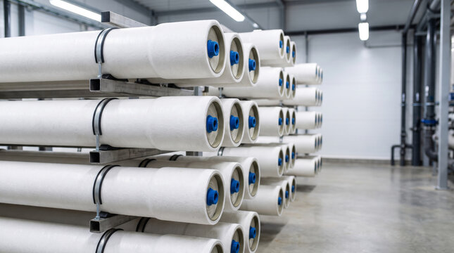 Spiral Wound Reverse Osmosis Membrane Modules in Racks
