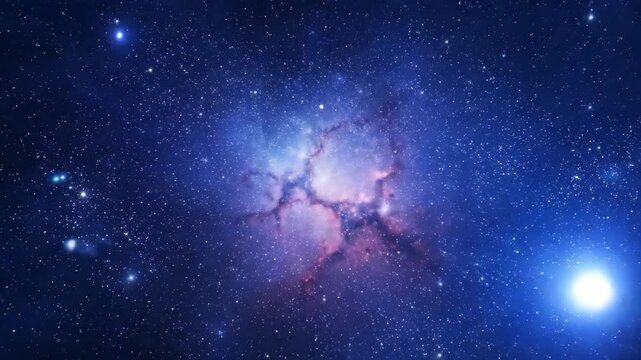 Brilliant starry sky nebula cosmic background, dreamy nebula rotating background