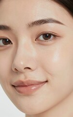 Obraz premium AI generated beautiful woman skincare macro close up