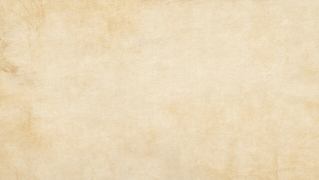 Aged parchment paper texture with stained edges and fibrous surface details, beige and tan vintage background