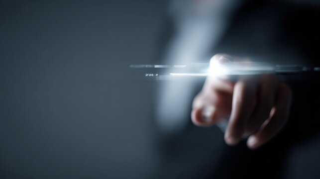 businessman touching virtual vision board 2026 hologram interface goal planning concept