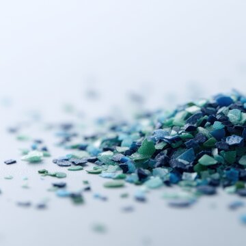 pile of degraded microplastic pieces pollution concept background