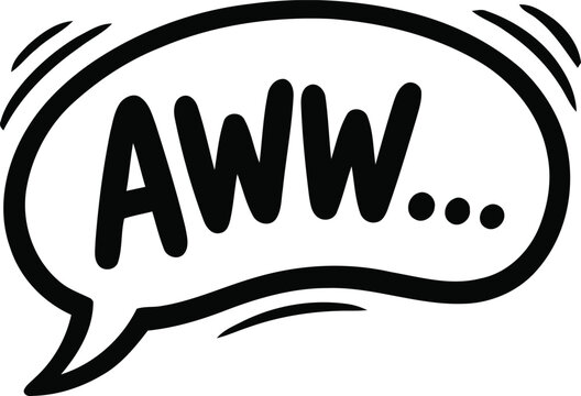 Speech bubble with Aww sound effect