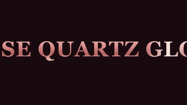 Rose quartz glow text animation: metallic pink typography motion for luxury branding and backgrounds 4k