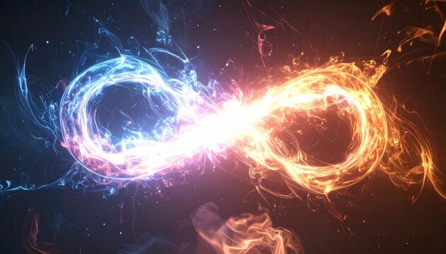 Dynamic Infinity Symbol - A Fusion of Fire and Ice Energy.