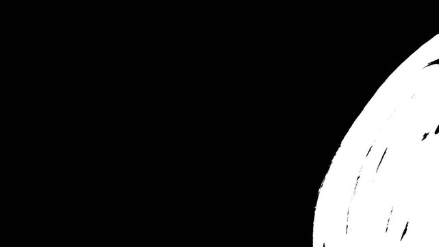 Hand Drawn White Circular Scribble Animation Rotating on Black Background Artistic Motion Graphic Video 4K