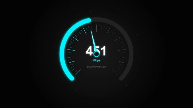 Digital Internet Speed Test Gauge Animation