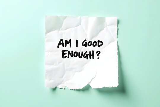 Am I Good Enough Note Representing Self Doubt and Insecurity