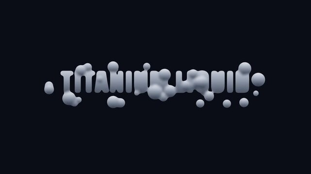 Titanium liquid abstract motion metallic 3 d fluid text animation with dynamic droplets and glossy chrome surface effects 4k