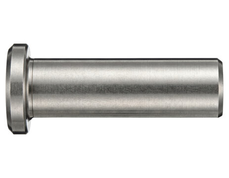 Industrial steel clevis pin mechanical component isolated on transparent