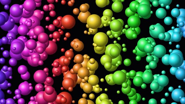Vibrant abstract bubble cluster explosion in vivid rainbow colors for digital design inspiration