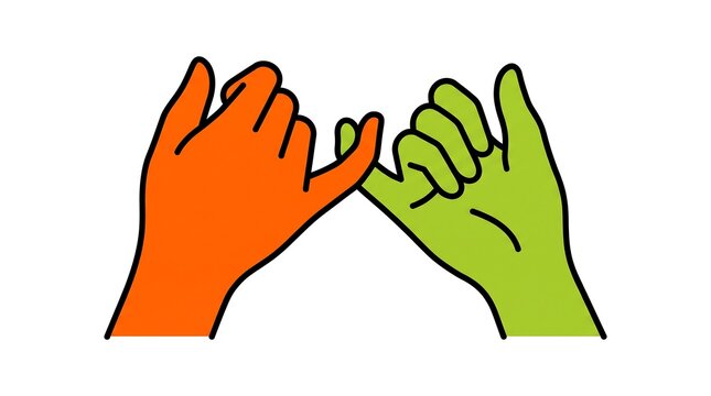 Two hands making a pinky promise gesture