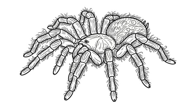 Tarantula spider arachnid line drawing for coloring