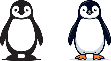 Fototapeta premium Cute penguin illustration. Vector graphic of a flightless bird for children design.