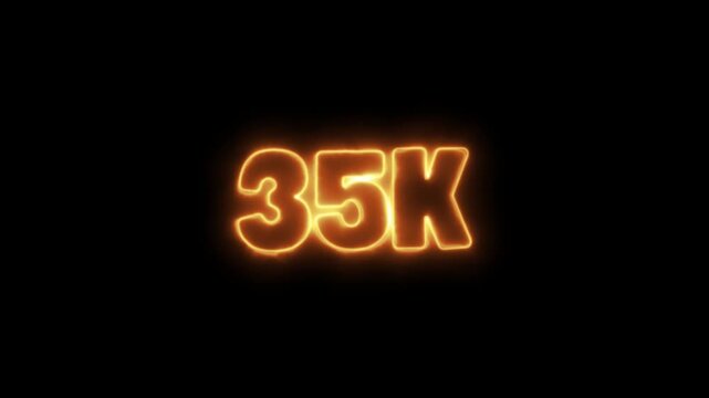 Glowing orange 35K text