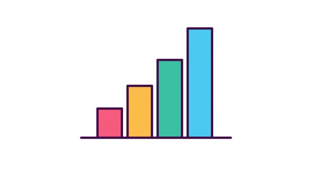 Bar chart animation growth business statistic bar graph infographics.