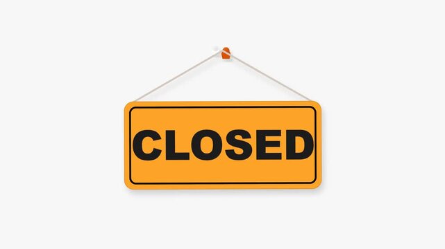 Closed Sign Hanging on Wall.