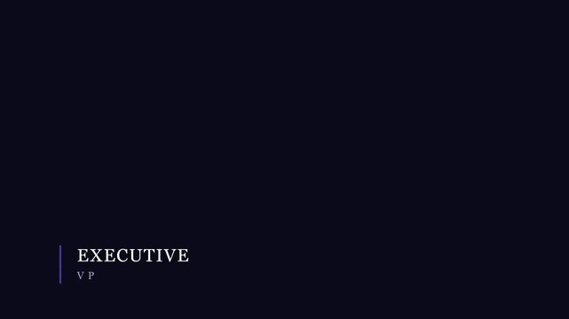 Executive vp lower third title card for corporate business presentations animation 4k vice president
