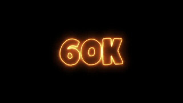 Glowing orange 60K neon text