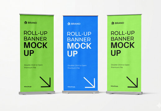 Roll-Up Banner PSD Mockup Bundle