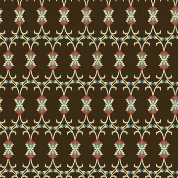 Brown Blue Vertical Floral Vine