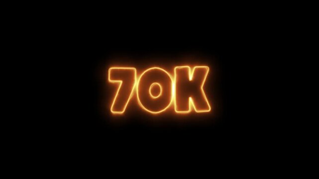 Glowing orange 70k text