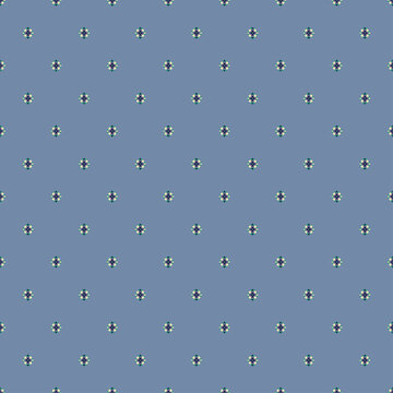 Blue Minimalist Ditsy Floral Dots