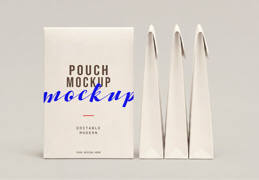 Stand Up Paper Pouch Packaging Mockup Set