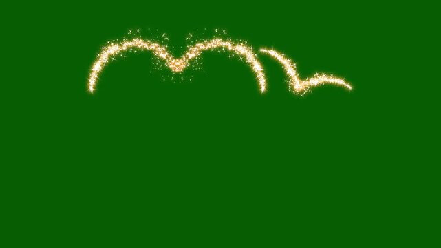 Golden glitter heart shape on green screen, sparkling and shine with little star heart shape, Festive effect with harts for married, honeymoon or wedding party. Valentine&rsquo;s Day motion